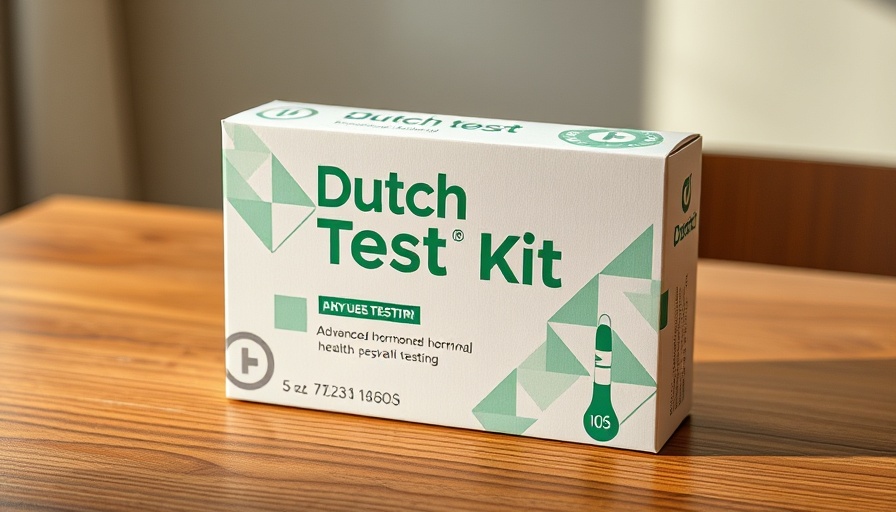 Dutch Test Kit for hormonal health on a wooden table.