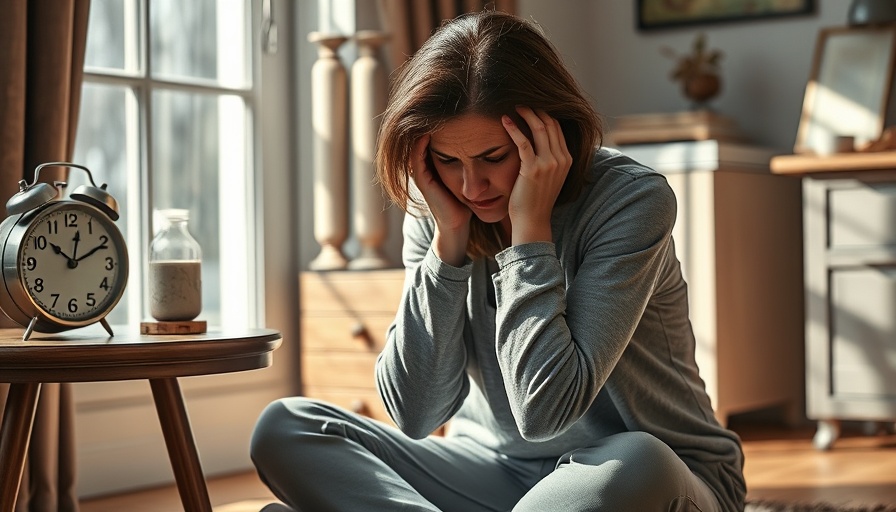 Woman experiencing menopause symptoms in a cozy room.