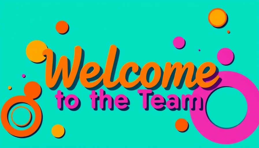Colorful welcome card for new team members at RHAP.