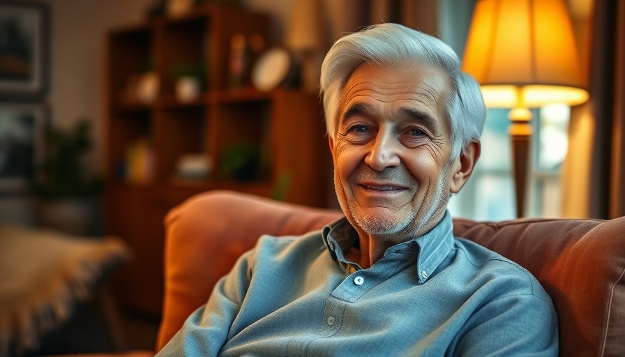 Elderly man seated, embodying Papa Health and emotional well-being.