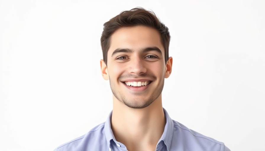 Smiling young man with neutral background, employee wellness programs.