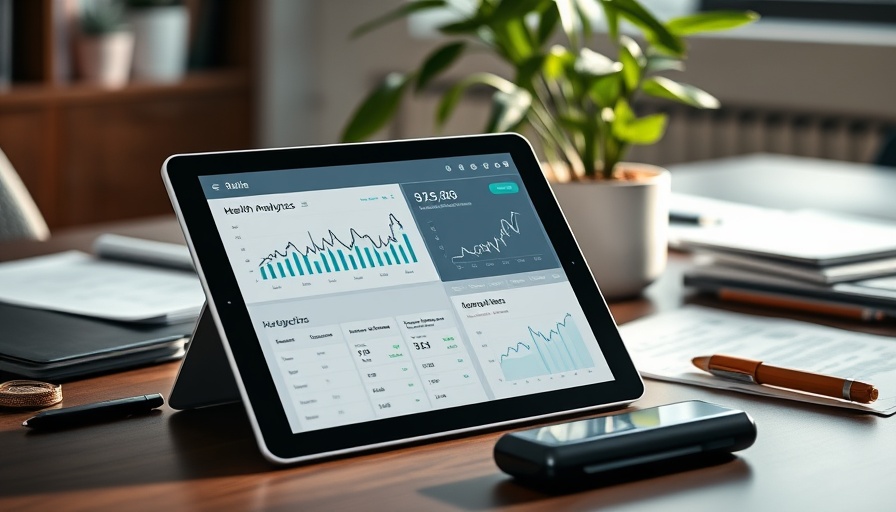 Digital health strategy concept with tablet on modern office desk.