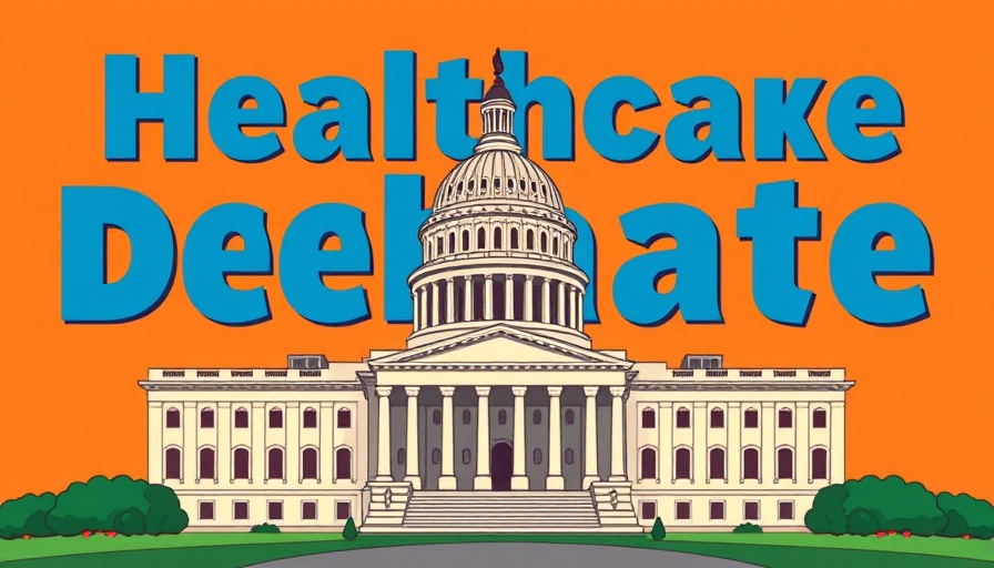 Illustrated US Capitol, Affordable Care Act Funding Debate theme.