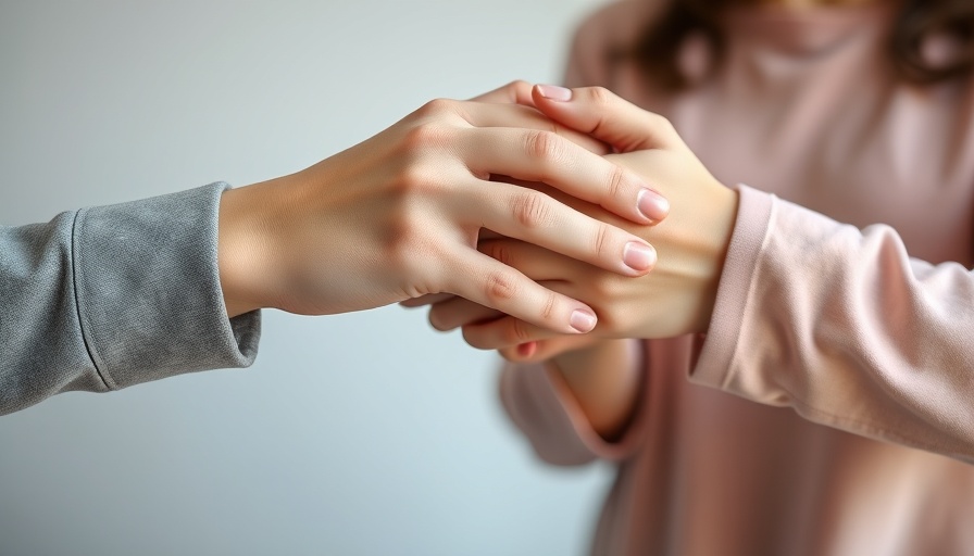 Impact of trauma on career success, supportive hands holding closely.