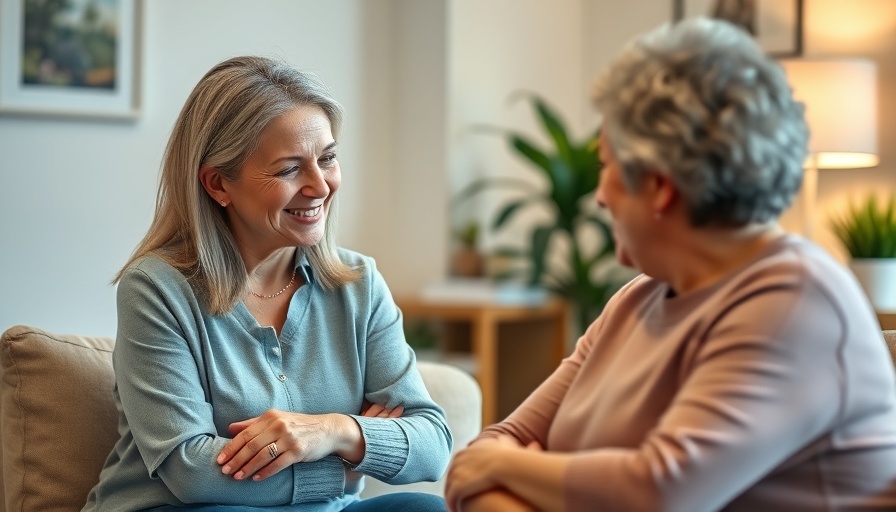 Therapist listening to patient during PTSD treatment session.