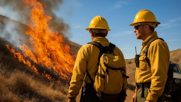 Prescribed burns in Central New Mexico managed by workers.