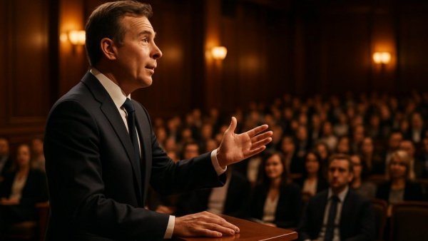 Speaker at Broadway for Teens Outreach Program in a theater setting.