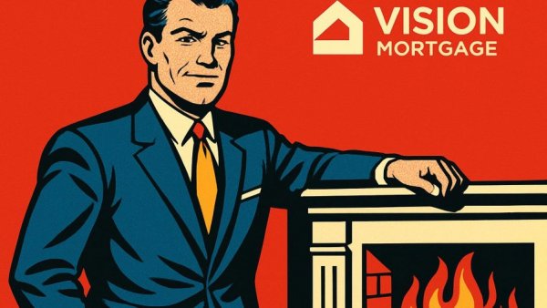 Vision Mortgage illustration featuring a confident leader in Albuquerque.