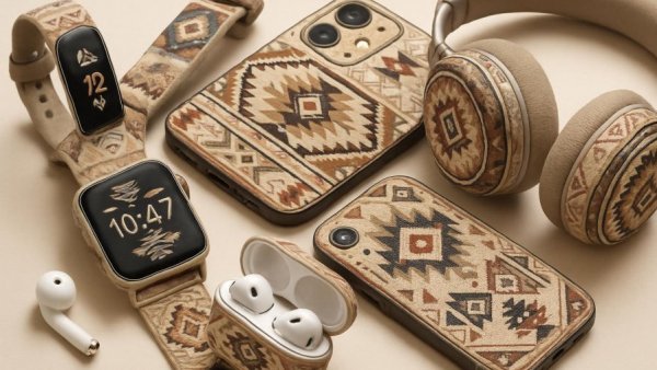 Navajo Craft Meets Smart Tech: Traditional designs on modern devices.