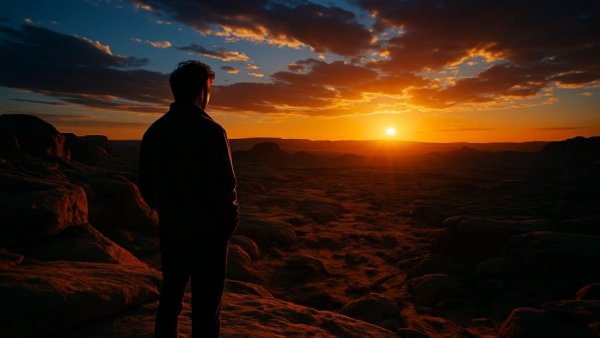 Freedom 250 outdoor skills workshop at sunset over rocky desert.