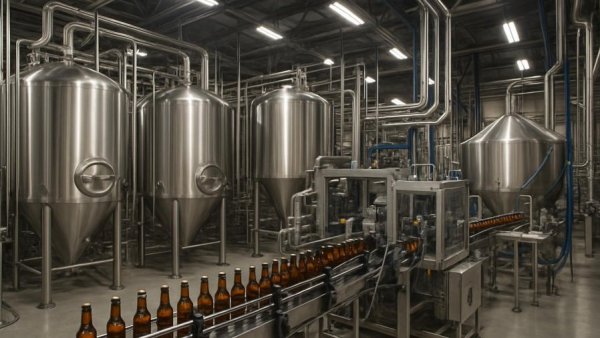 Modern brewery showcasing craft beer industry trends 2025.