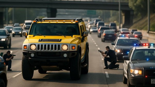 Tense standoff on highway during Gun in the Air Incident in Albuquerque.