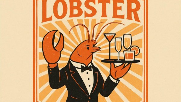 Fête de la Funk festival retro poster with lobster in suit.