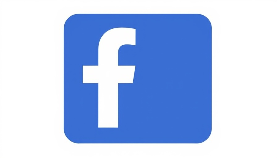 Stylized Facebook logo in vibrant blue minimalistic design.