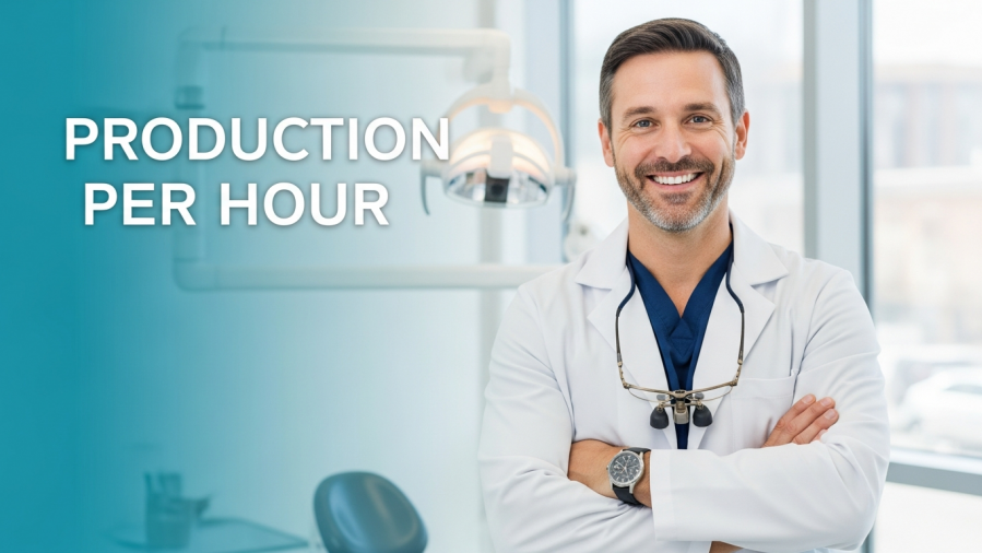 Confident dentist optimizing schedule for PPH and dental practice efficiency.