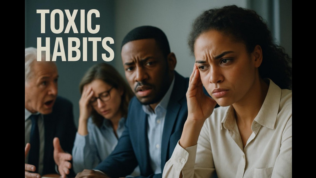 Diverse professionals in tense meeting, showcasing dental practice culture and accountability.