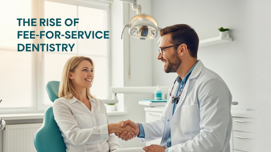 Confident dentist shakes hands with smiling patient, showcasing patient-centered care in dental marketing strategies.