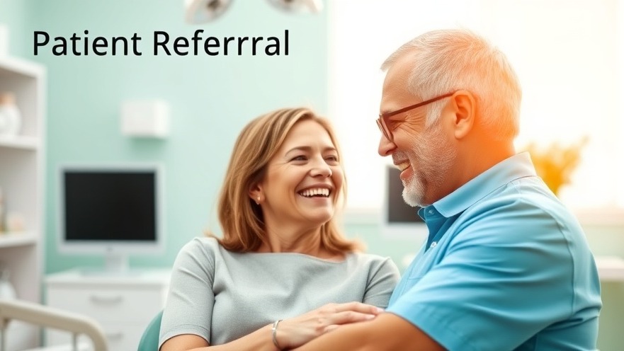 Dentist and patient engaging warmly in a clinic, showcasing the power of dental referrals.