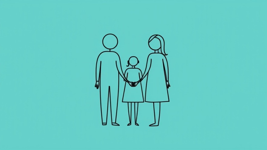 Minimalist family line art symbolizing unity in money management for children.