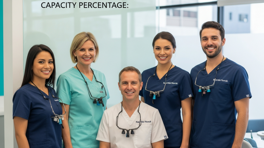 Confident dental team in modern clinic representing schedule optimization and operational efficiency.