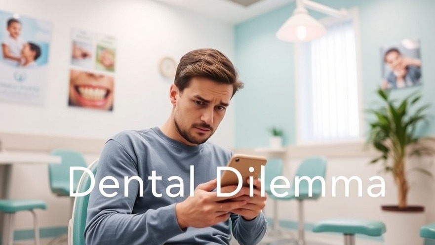 Concerned patient in a dental waiting room reflecting on oral health mental health link.