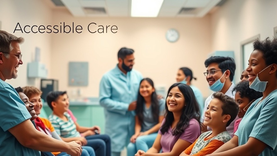 Diverse patients enjoying accessible dental care in a welcoming clinic.