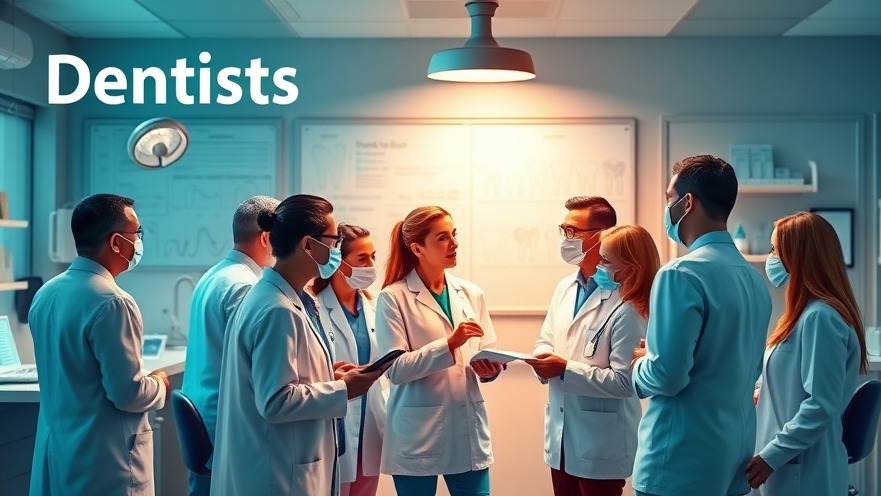 Diverse dental workforce distribution in a modern office, showcasing collaboration among dental professionals.