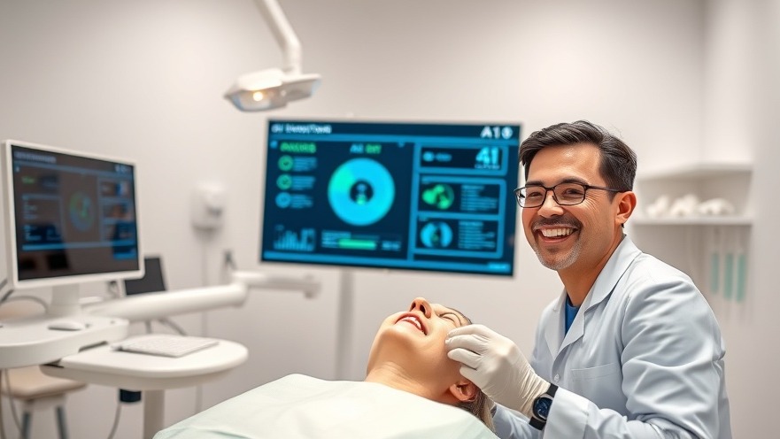 Modern dental clinic with AI innovations improving patient care and enhancing Dental Service Organizations.