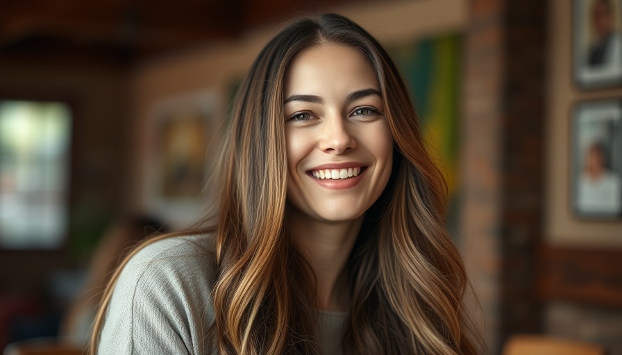 Motivational quote about improving a small world with a smiling woman.