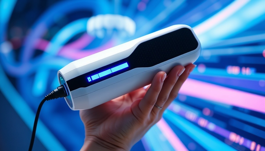 Innovative dental device Medit i900 Mobility scanner in hand.