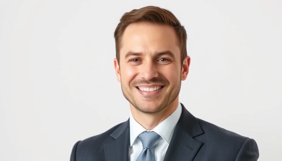 Professional male smiling, representing effective communication in dental leadership.