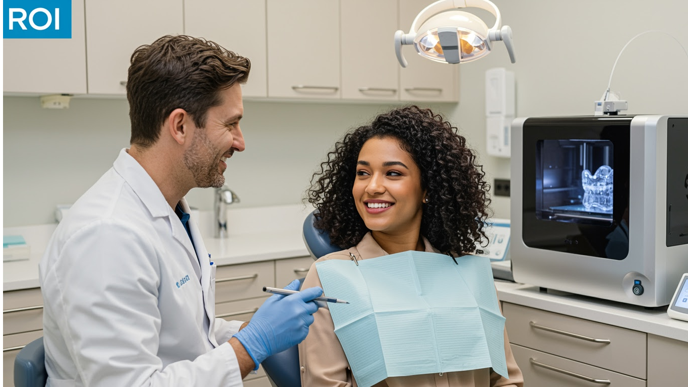 3D printer in dentistry enhancing ROI with dental arches in modern clinic.