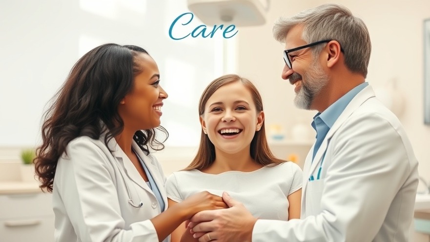 A friendly dentist and happy patient showcase Patient-Centered Care in a bright dental clinic.