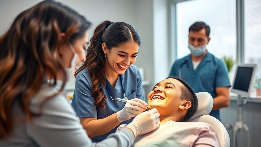 Caring staff welcomes new patients in a friendly dental office, fostering trust.