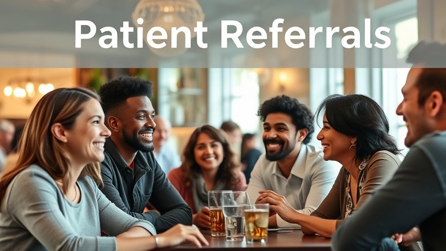 Diverse group in cozy restaurant showcasing patient referral strategies and customer loyalty.