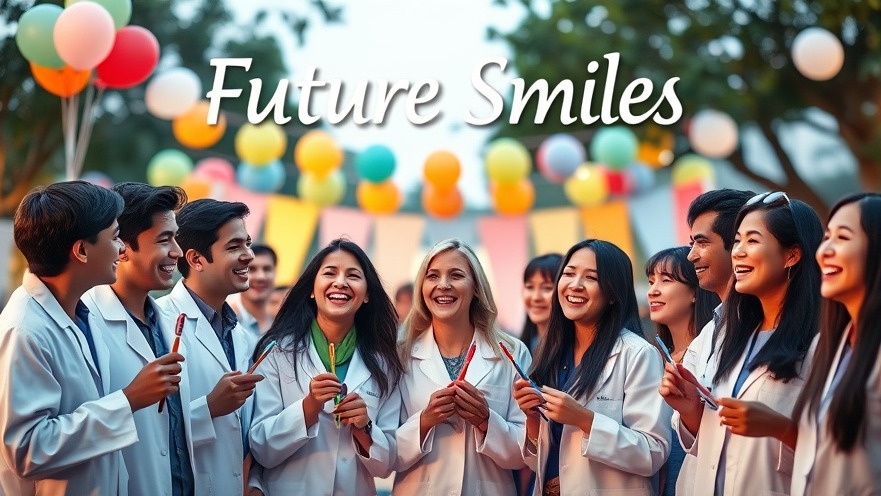First-year dental students celebrate in white coats, promoting interdisciplinary education in a joyful gathering.