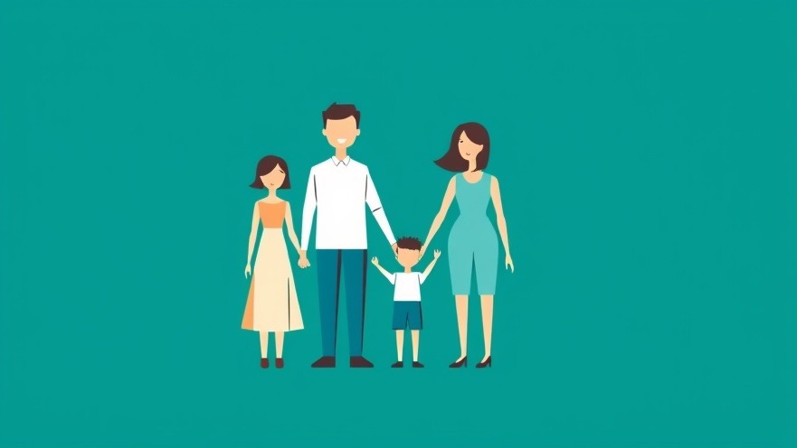 Minimalist line art family heart symbolizing online safety for children.