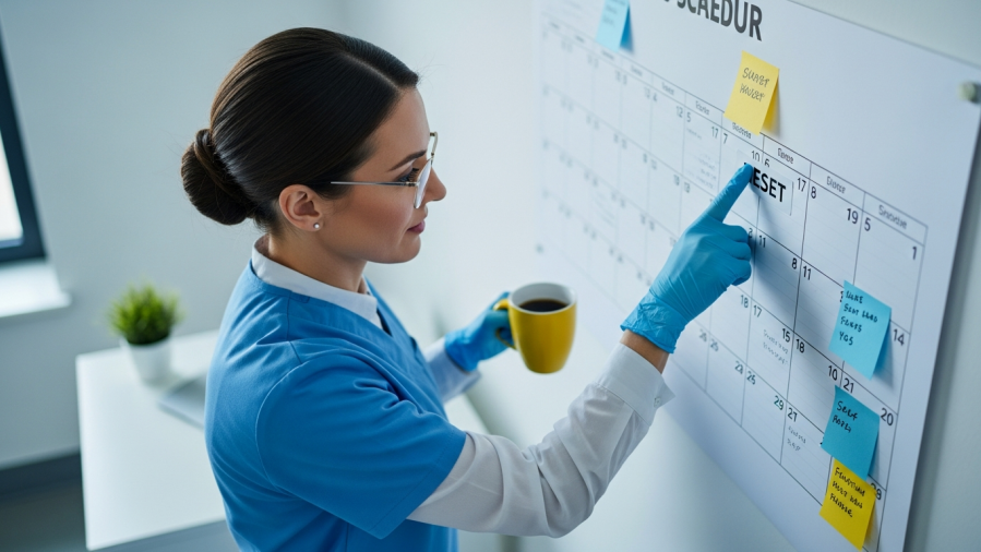 Dental teamwork in action: a focused professional resets chaos for practice growth.