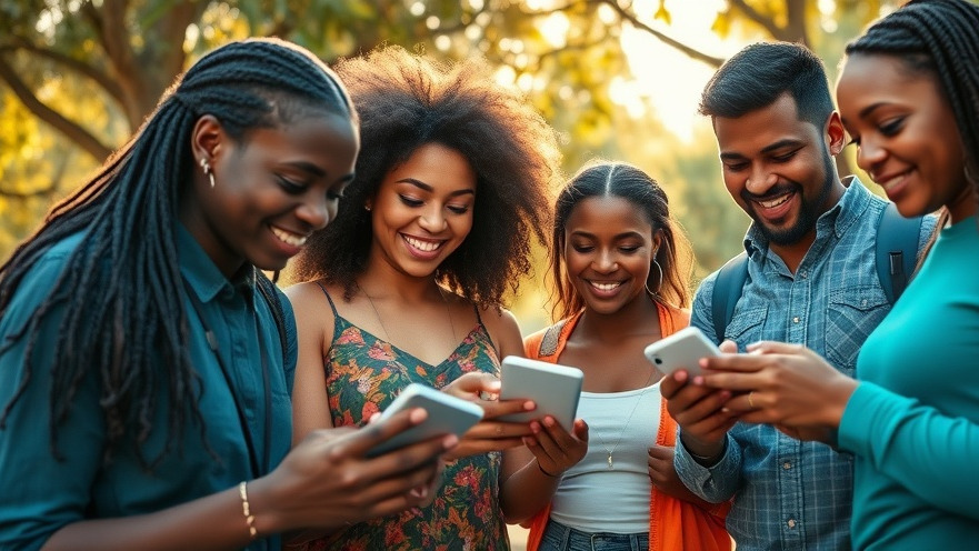 Diverse individuals in Houston engage with technology, reflecting joy and curiosity.