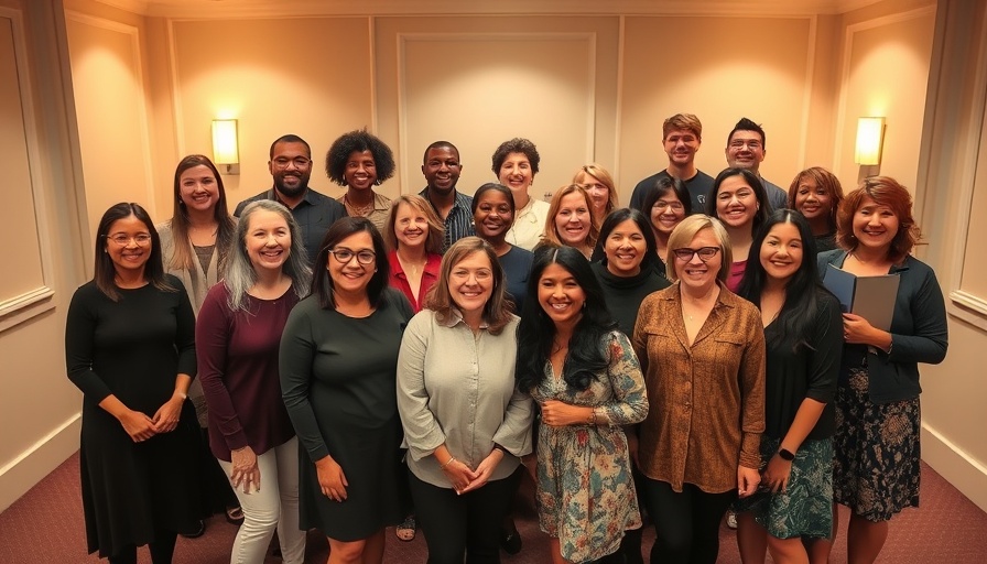 Diverse choir group posing for free concert in Charlotte NC