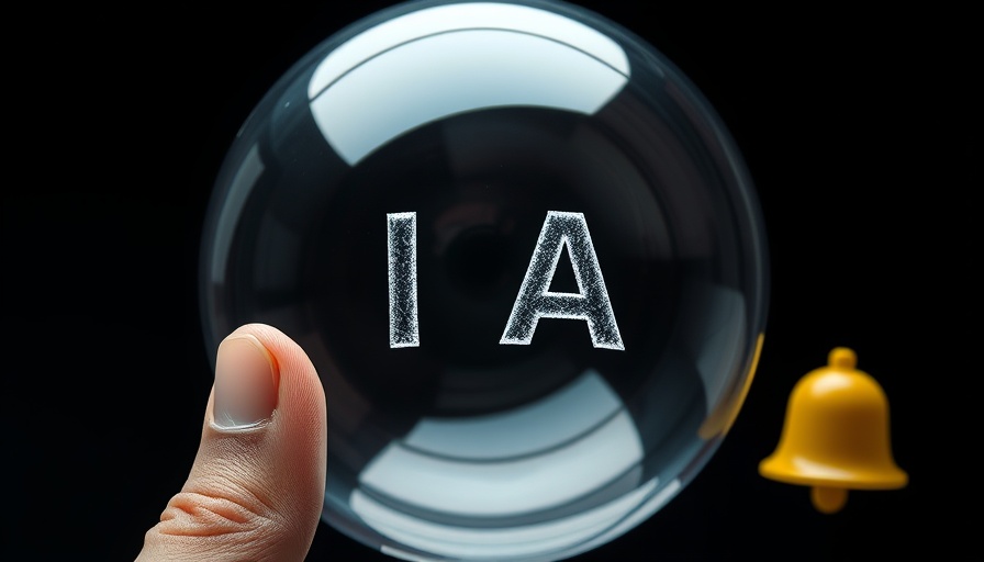 AI bubble about to pop with warning bell icon, symbolizing investment risks.