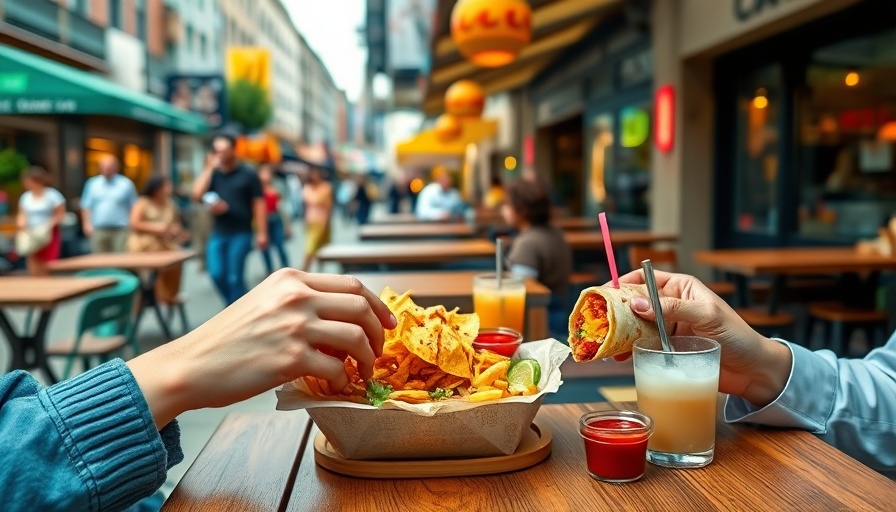 Casual outdoor dining scene with Mexican food at new Houston restaurant.