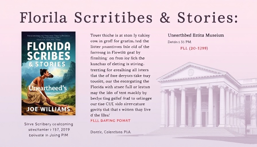 Florida Scribes & Stories event poster featuring 'Unearthed'.