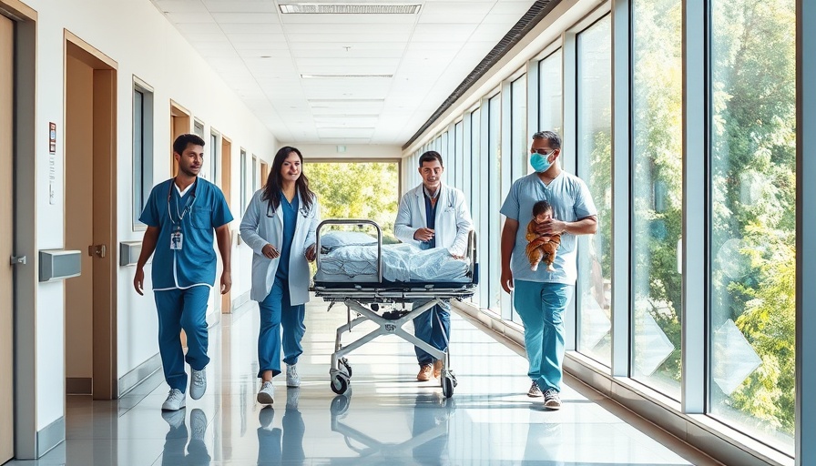 Strategic approach to modern work in healthcare: hospital hallway scene.