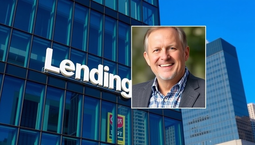 LendingTree building facade with man's portrait inset, tech companies Charlotte.