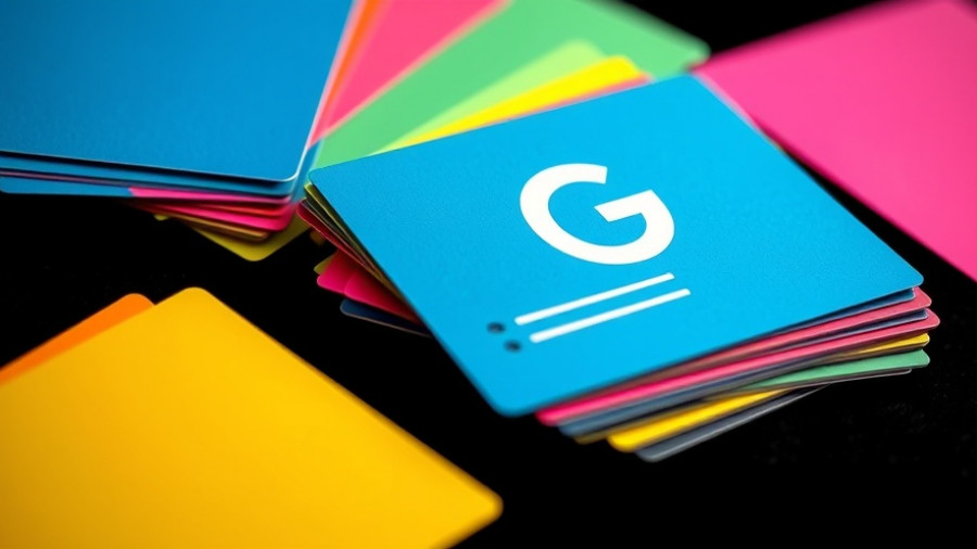 Illustration of digital information cards symbolizing technology.