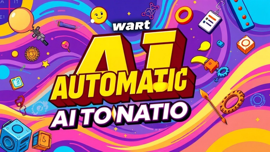 Open Agent Builder AI Automation promotional graphic, vibrant design.