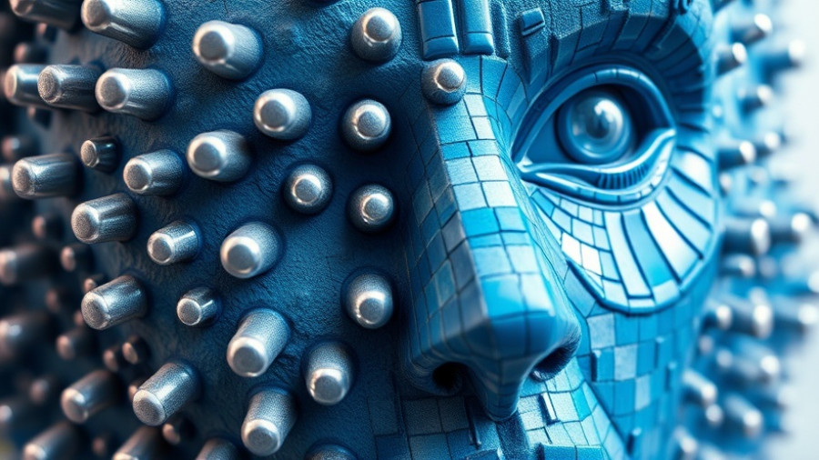 Abstract pixel art face with raised texture in digital art style.