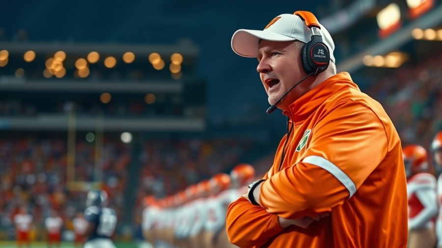 Frustrated football coach during SEC college football game.