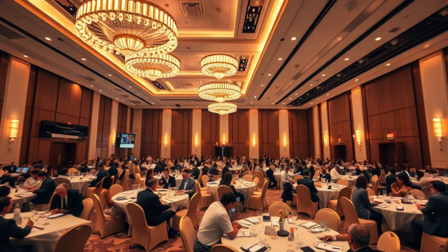 New Orleans business conference with attendees and modern lighting.